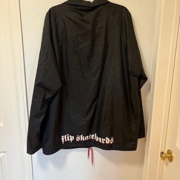 Vintage Flip Skateboards Jacket Black Red Light Jacket 90s Skater Size XL - Picture 3 of 13